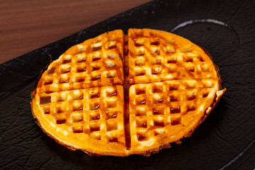 Viennese waffles with syrope