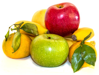 Different fruits isolated on white background. Russia