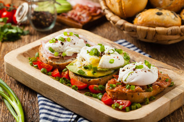 Sandwiches with a poached egg