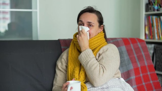 Woman Having Flu Cold