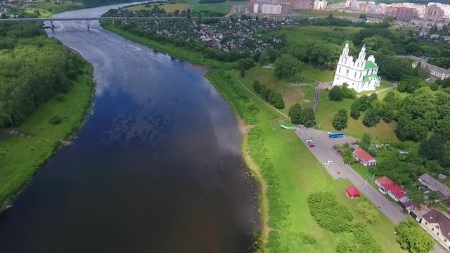 Saint Sophia Cathedral, Polotsk, Belarus. Aerial view