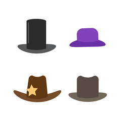 Cartoon hats vector. Male and female accessory hats
