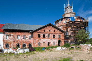 Fototapeta na wymiar Holy Trinity Anzersky monastery of the Solovki monastery on an island Anzer (Russia, Arkhangelsk region, Solovki)