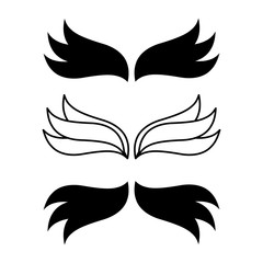 Elegant angel flying wings. Angel line wings vector