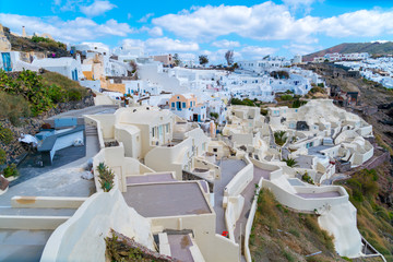 White architecture on Santorini island, Greece.
