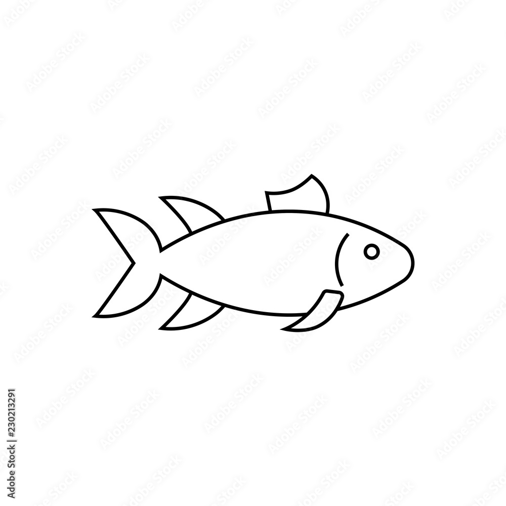 Poster fish icon vector isolated on white background, fish transparent sign , line symbol or linear element