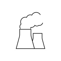 Factory line icon, outline vector sign, linear style pictogram isolated on white. Industry symbol, logo illustration. Premium quality graphic design elements.