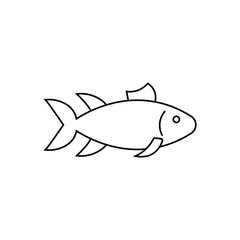 Fish icon vector isolated on white background, Fish transparent sign , line symbol or linear element design in outline style