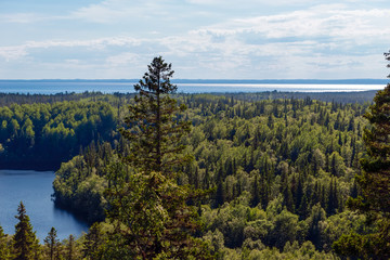 View of the island of Anzersky and the White Sea from Mount Calvary on Anzersky Island, Solovki Islands, Arkhangelsk Region, Russia © Konstantin