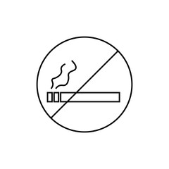 Obraz premium No smoking area line icon, outline vector sign, linear pictogram isolated on white. Symbol, logo illustration