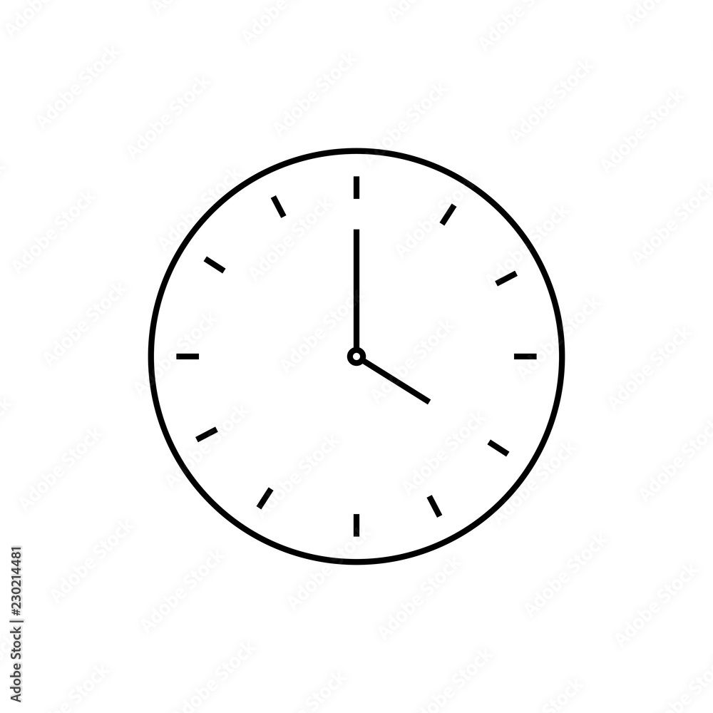 Poster wall clock icon - vector linear clock sign or logo element. thin graphic elements vector illustratio