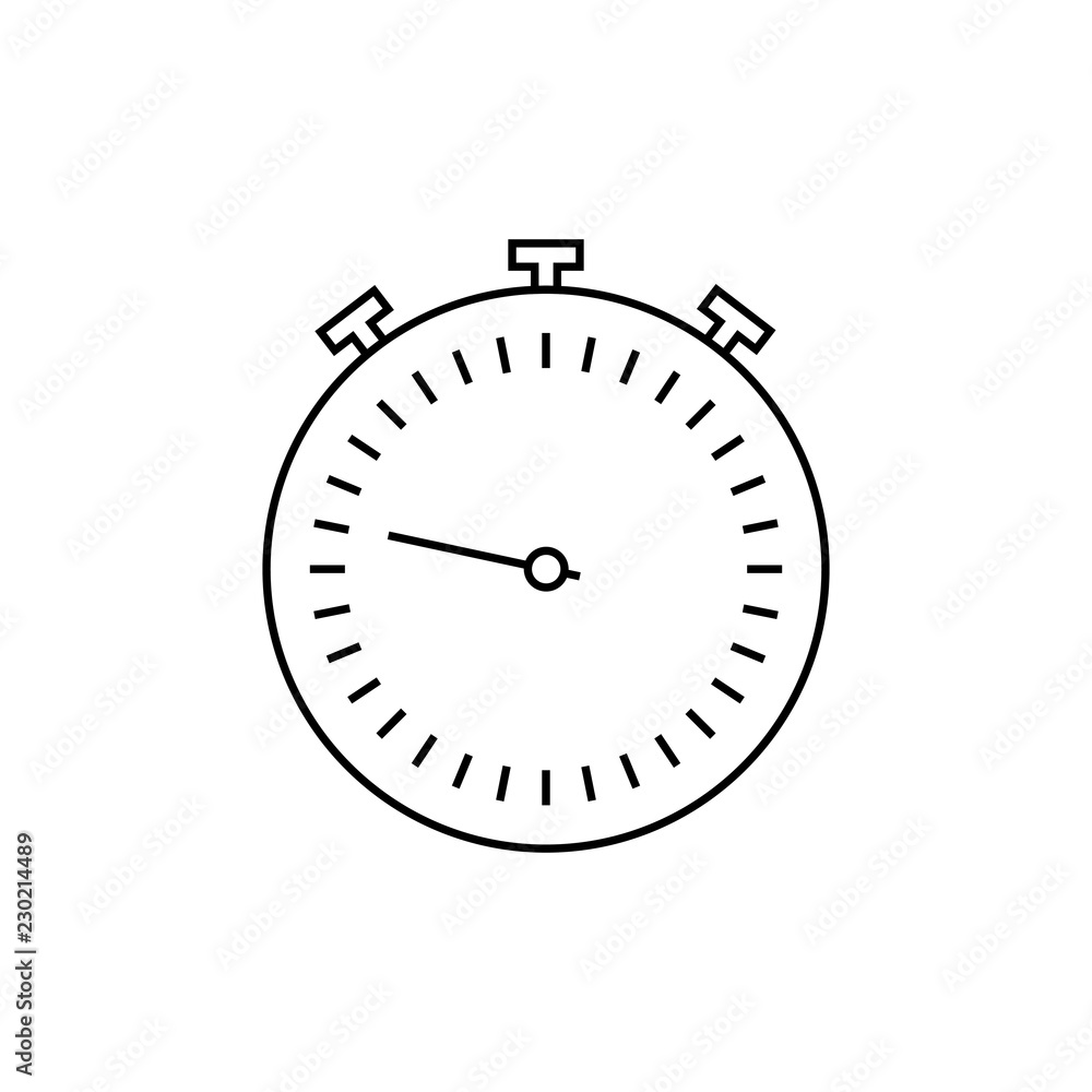 Poster stopwatch outline icon. linear style sign for mobile concept and web design. timer clock simple line