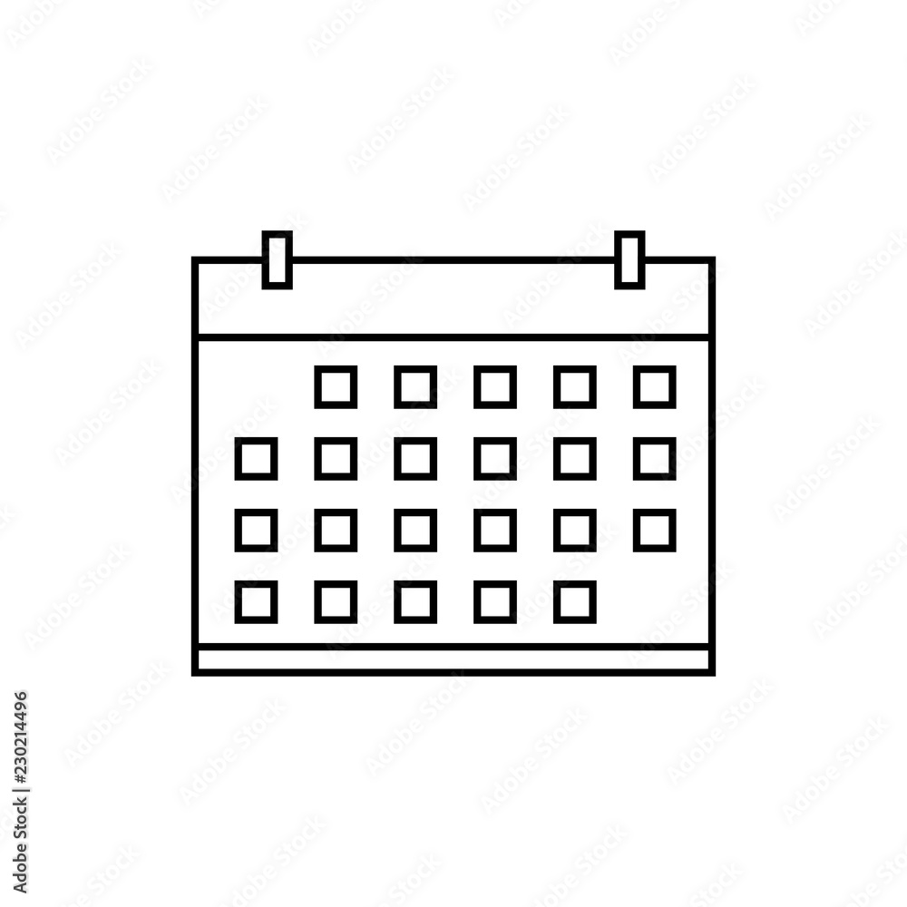 Aufkleber calendar icon vector. thin graphic elements vector illustration, outline pattern on a white backgrou