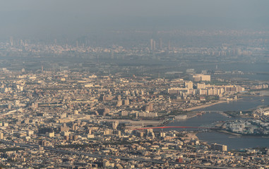 Japan skyline, Kobe and Osaka cityscape 