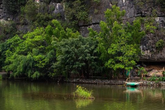 View from the boats on the river of Ninh Binh , Vietnam