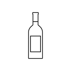 Wine bottle outline icon, modern minimal flat design style, vector illustration.