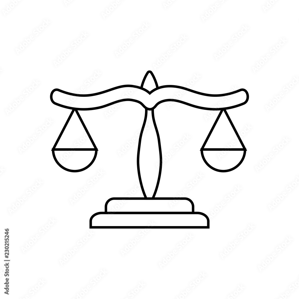 Aufkleber libra line icon on white background. this simple element illustration can be used for web and mobile