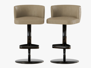 Two bar stools on a white background 3d rendering