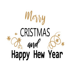 Illustrations of sticker with the text of congratulations with a happy New Year Merry Christmas.