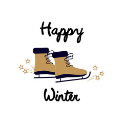 Illustrations of sticker with the text of congratulations with a happy New Year Merry Christmas.