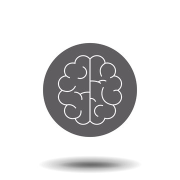 recommend clip art: Brain, mind or intelligence line art vector icon for apps and websites
