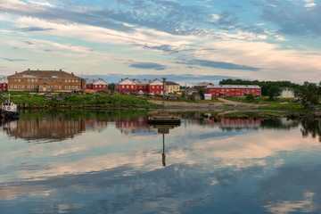 Obraz premium View on Solovetsky Monastery from the Bay of well-being, Russia. Solovetsky Monastery is on the UNESCO's World Heritage List.