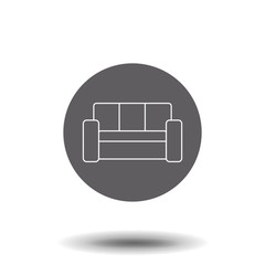Sofa, couch line icon, outline vector sign, linear style pictogram isolated on white. Furniture symbol, logo illustration