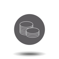 Outline Coins Icon isolated on grey background. Line money symbol for web site design, logo, app, UI. Editable stroke. Vector illustration, EPS10