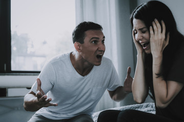 Angry Husband Screams at Wife During Quarrel