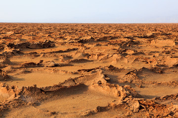 Valley with fantastic minerals formations at Dallol, Danakil Depression, Ethiopia, Africa