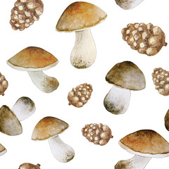 Watercolor autumn seamless pattern