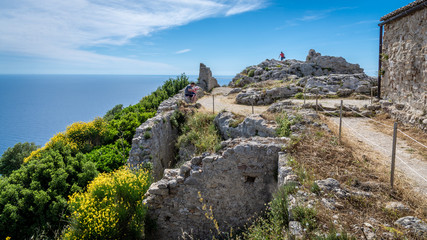 Aussicht von der Festung Angelokastro in Korfu in Griechenland