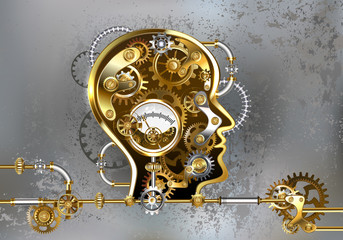 Steampunk head with manometer