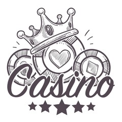 Casino poster, gambling playing in poker with chips