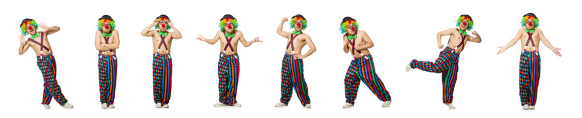 Funny clown isolated on the white background