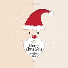 Cute santa christmas hoilday with hand drawn lettering