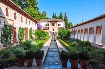 Generalife gardens near Alhambra, Granada, Spain