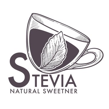Stevia Natural Sweetener, Leaf Put In Drink Cup