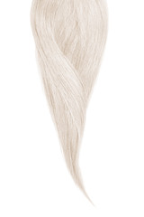 Fototapeta na wymiar Gray hair, isolated on white background. Long beautiful ponytail