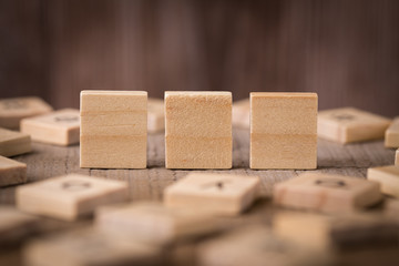 Wood Blocks On The Table
