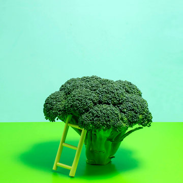 Broccoli as tree and stairs
