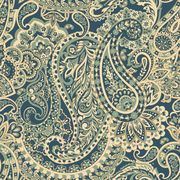 paisley seamless Vector pattern. batik style background
