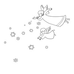 Set of vector black and white drawings on the theme of the celebration of Christmas and New Year