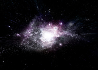 Stars, dust and gas nebula in a far galaxy