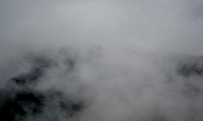 Fototapeta na wymiar fog and cloud mountain valley landscape, Nan province Thailand 