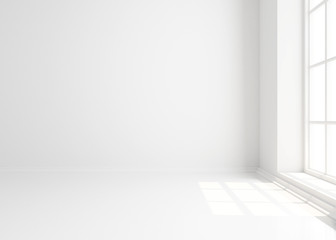 Empty white background with window. Mockup, template.