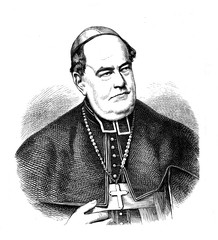 Engraving portrait of Michael von Deinlein (1800-1875) archbishop Bamberg