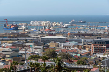 Cape Town, South Africa. An overview of shipping in the port of Cape Town