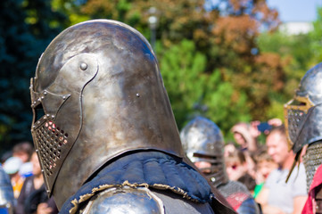 Knight's armor for historical reconstructions, close up