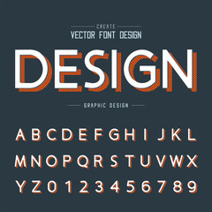Font and alphabet vector, Style design typeface and number, Graphic text on background